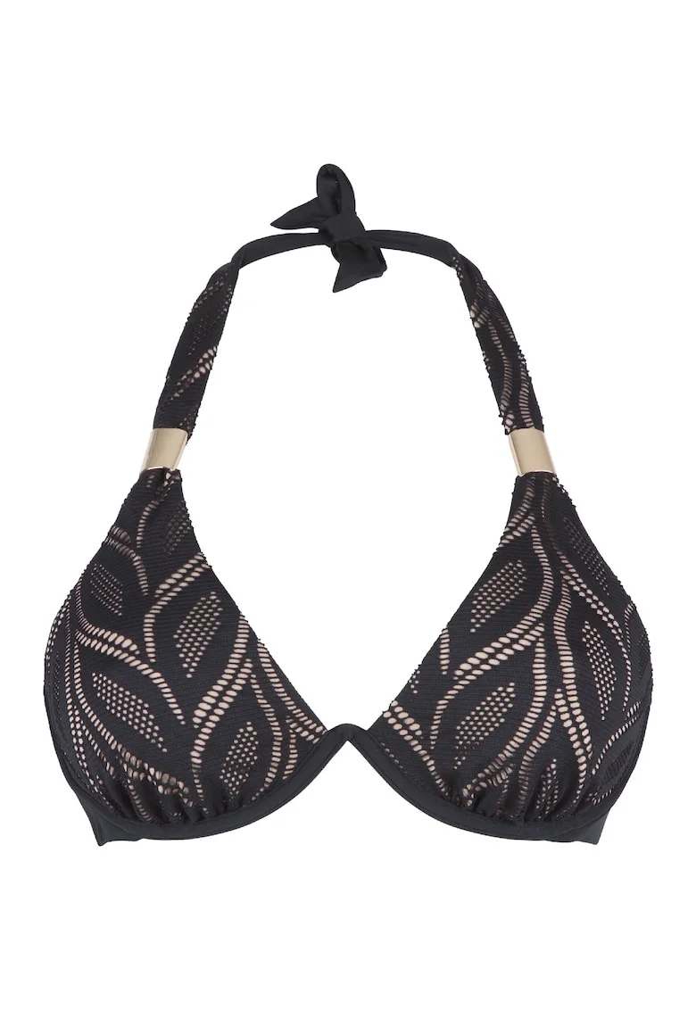 Sutien triunghiular cu sustinere metalica 31483, Negru