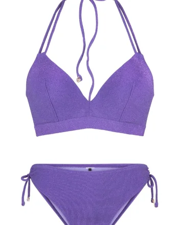 Sutien de baie cu burete si particule stralucitoare, Violet