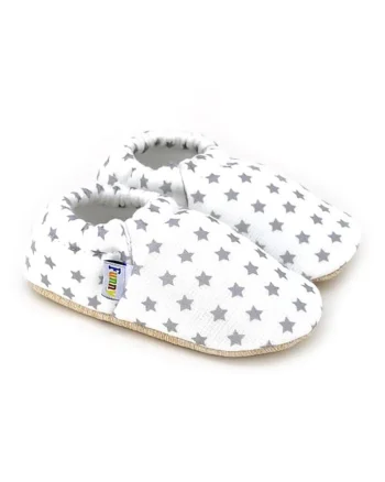 Pantofi slip-on din panza cu model, Alb/Gri