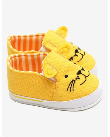 Tenisi slip-on cu model animal, Galben sofran