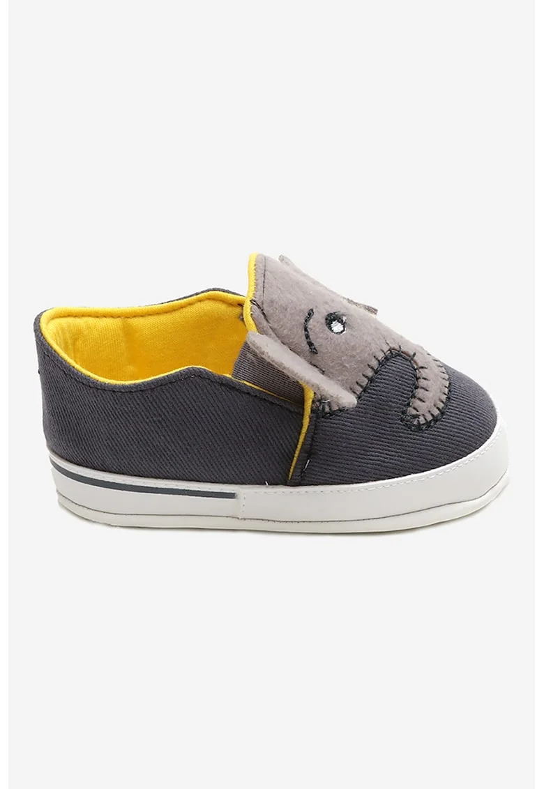 Tenisi slip-on cu model animal, Gri