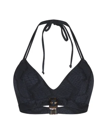 Sutien de baie cu imprimeu, Negru