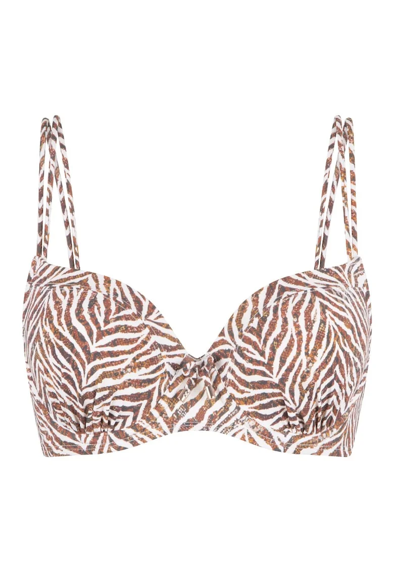 Sutien de baie cu burete si animal print, Multicolor