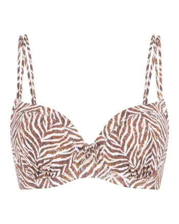 Sutien de baie cu burete si animal print, Multicolor