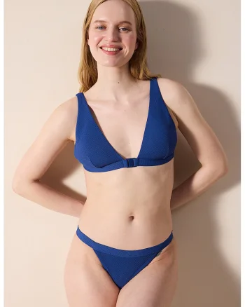 Slip cu talie joasa, Albastru indigo