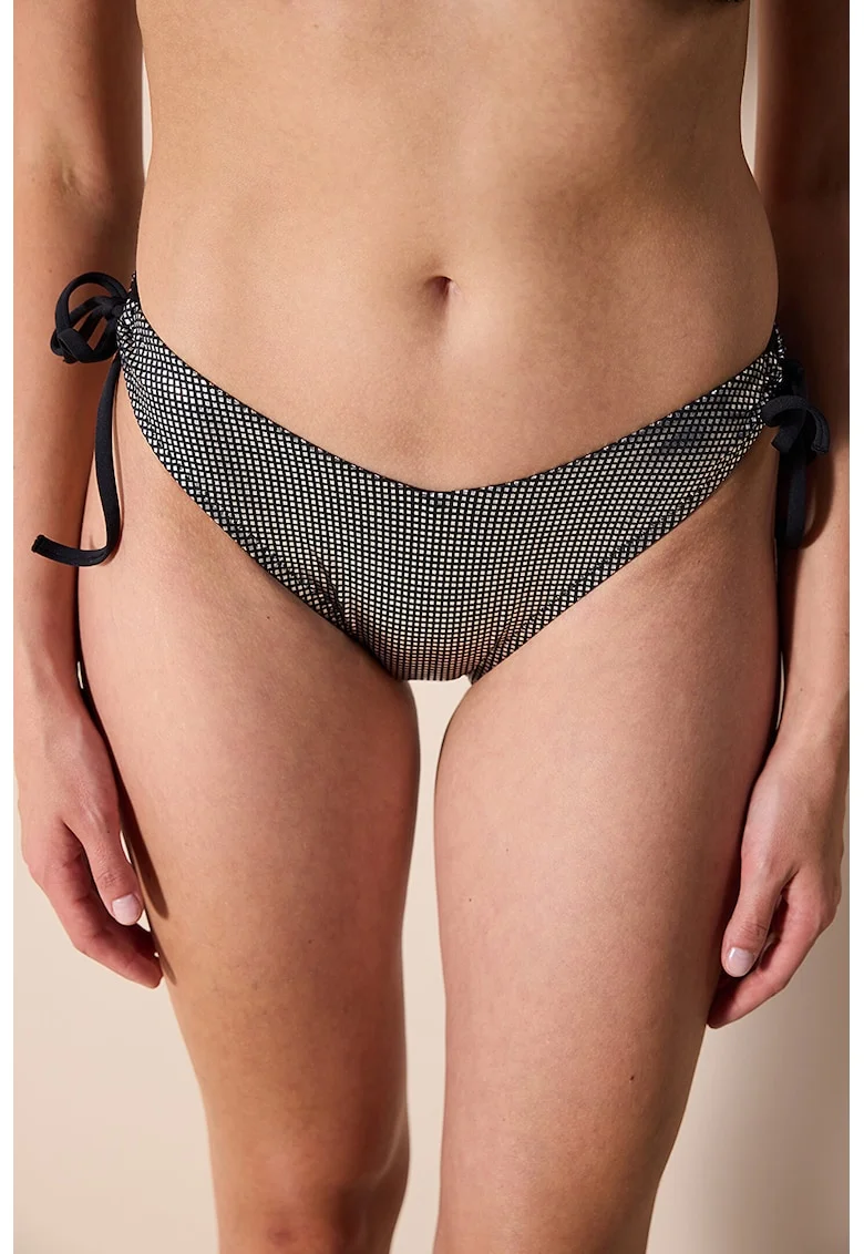 Slip brazilian, Negru/Argintiu