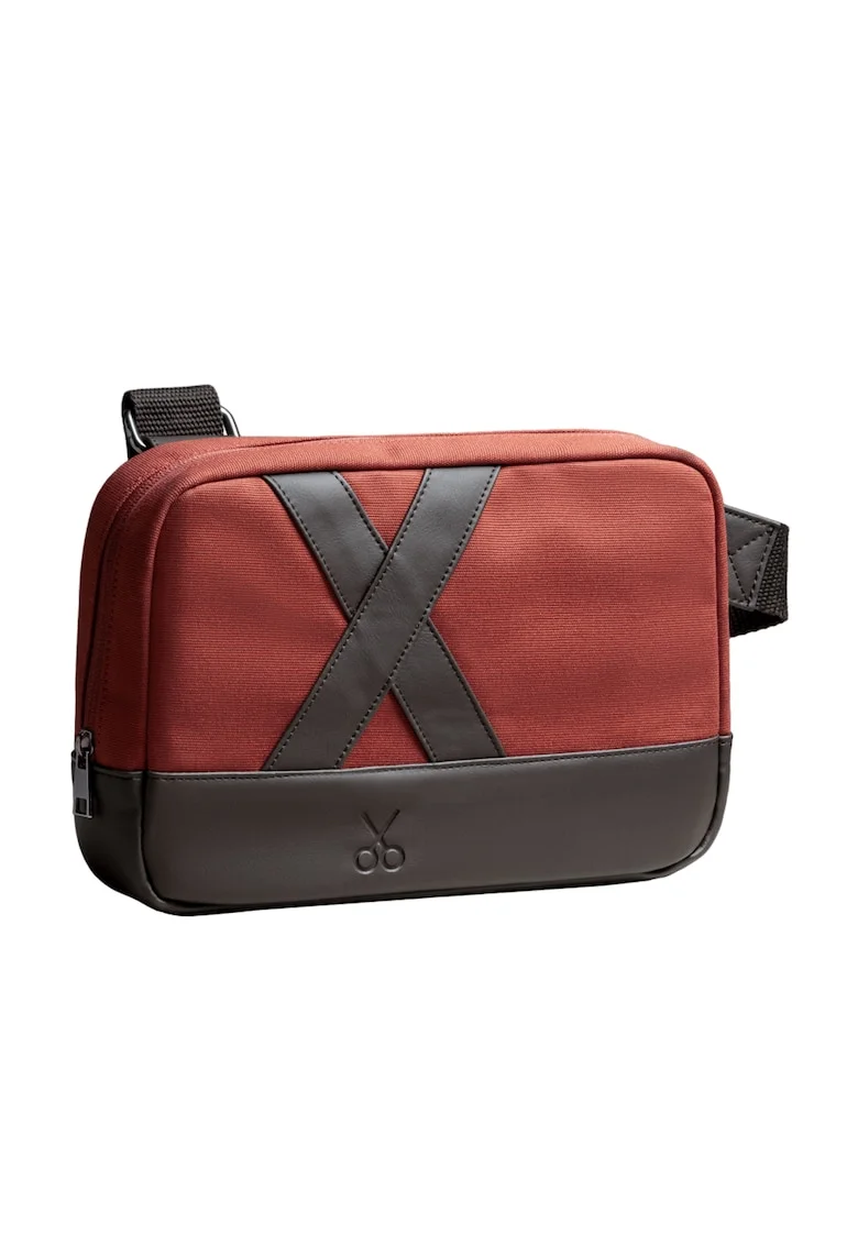 Geanta crossbody unisex Nougrod, Negru stins/Caramiziu