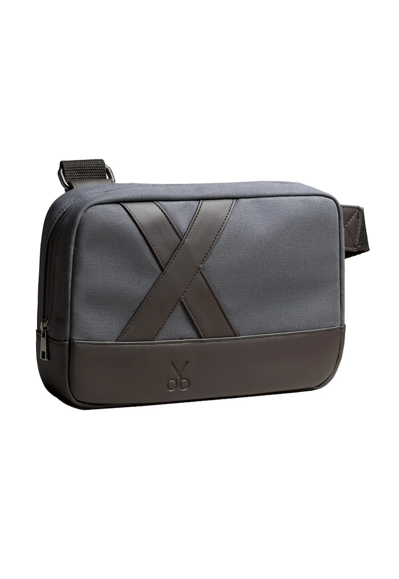 Geanta crossbody unisex Nougrod, Negru stins/Gri carbune