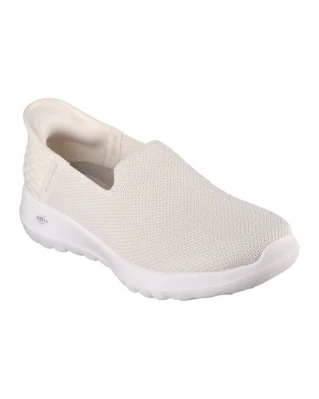 Pantofi slip-on de plasa tricotata, Alb murdar