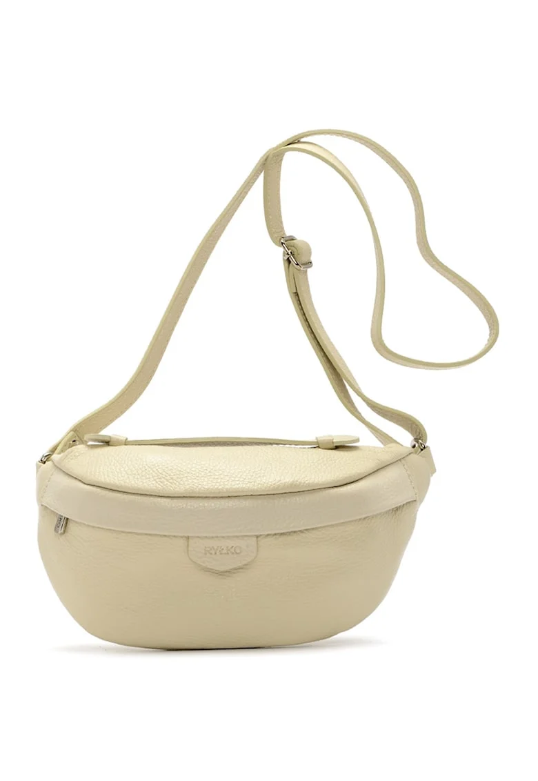 Geanta crossbody de piele cu bareta ajustabila Kidney, Crem