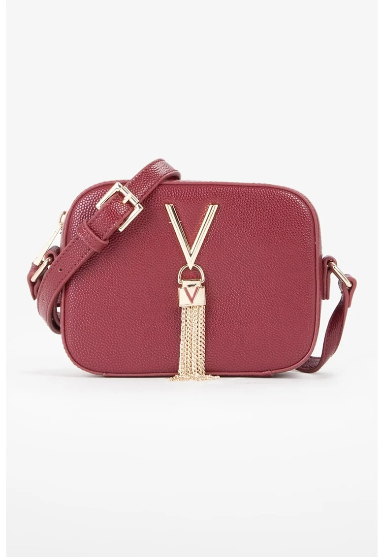 Geanta crossbody de piele ecologica Divina, Visiniu