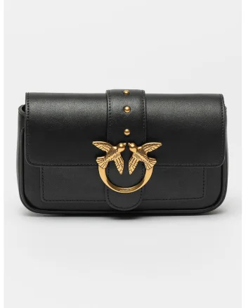 Geanta crossbody de piele Love One, Negru