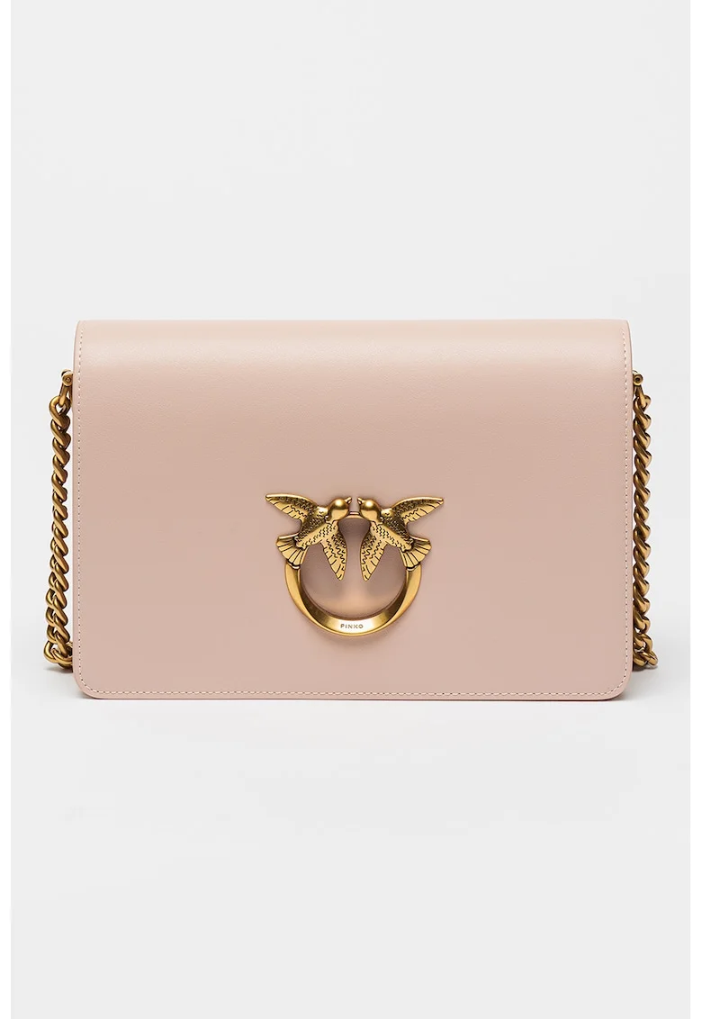 Geanta crossbody din piele Love Click Classic, Roz pastel