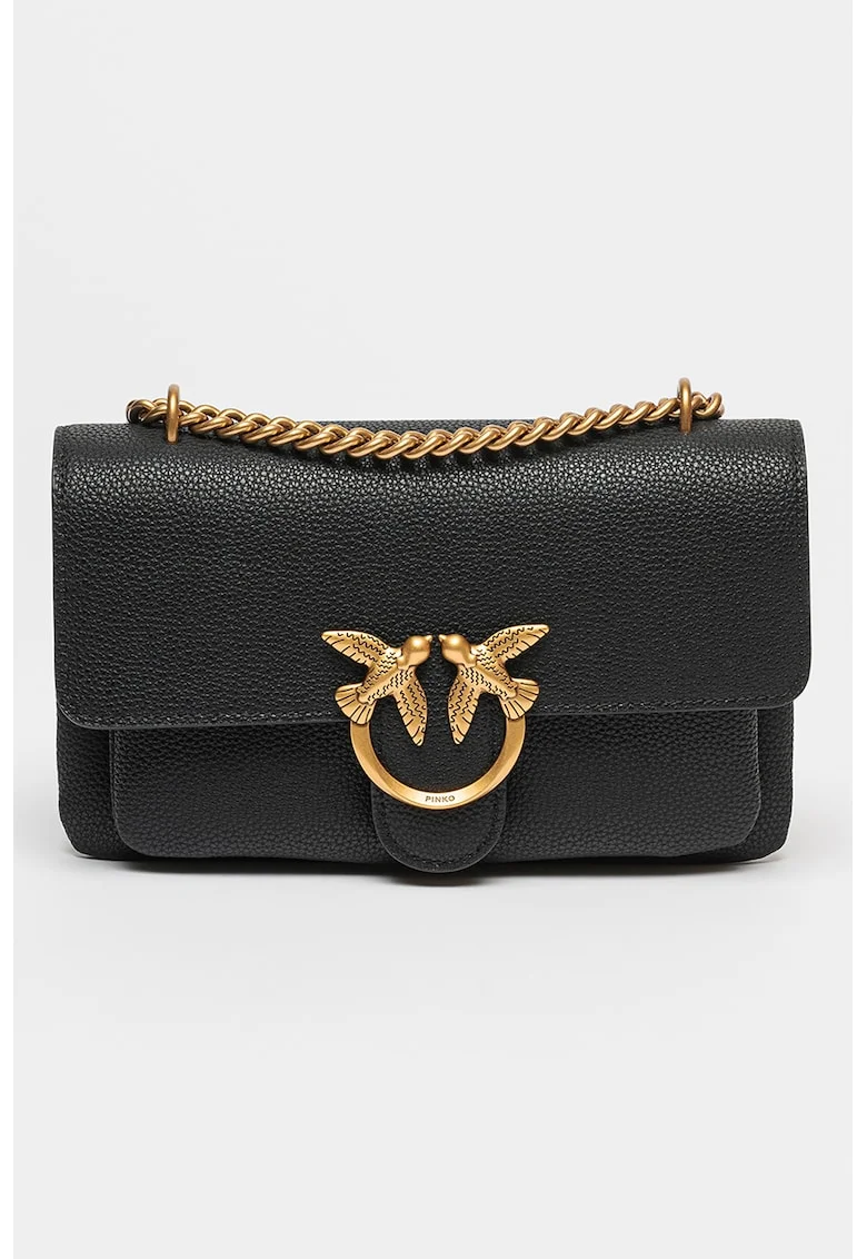 Geanta crossbody de piele Love Soft, Negru