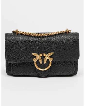 Geanta crossbody de piele Love Soft, Negru