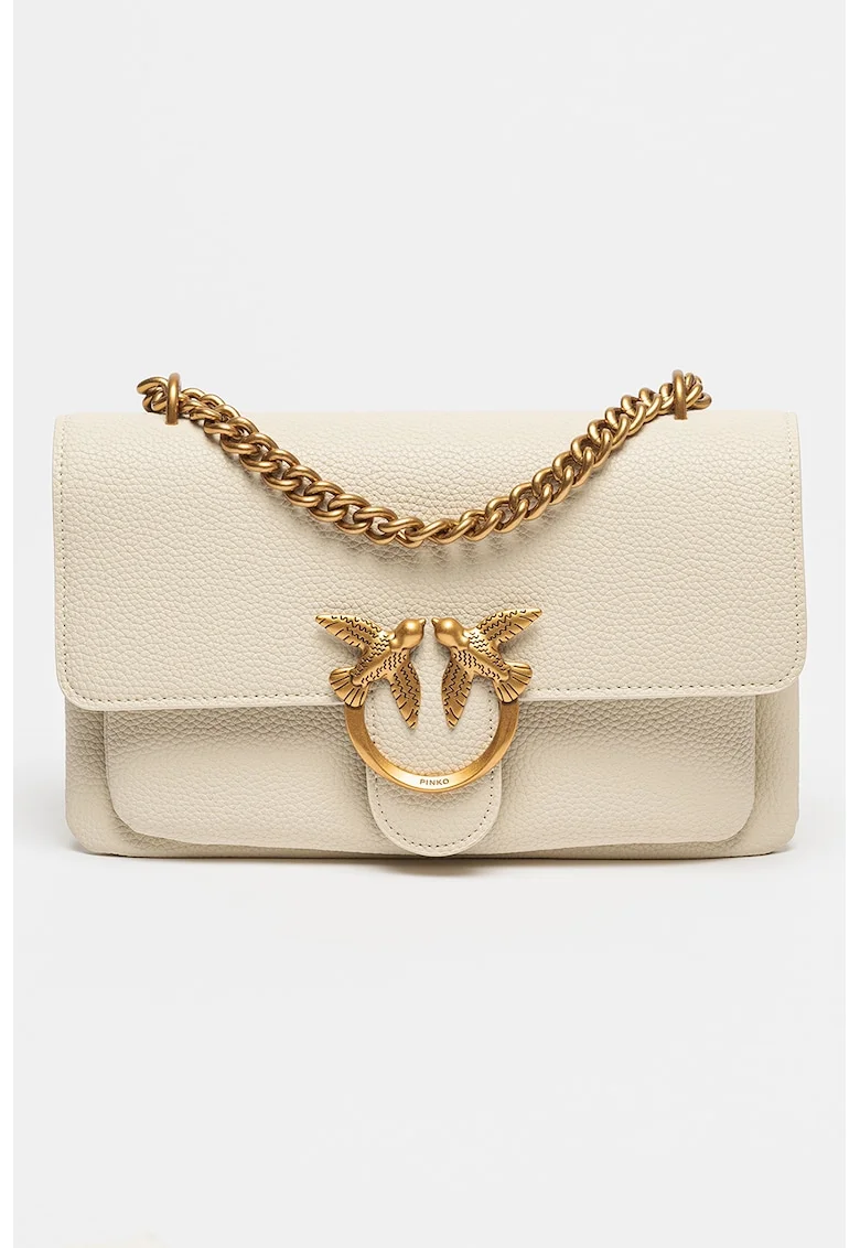 Geanta crossbody de piele Love Soft, Alb