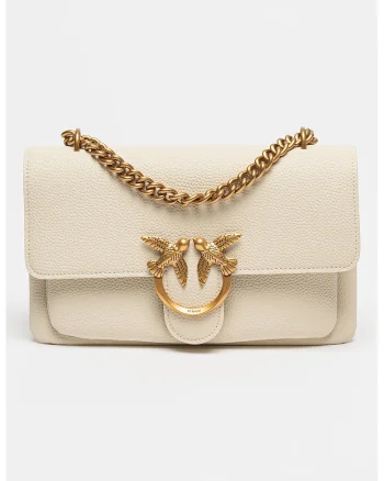 Geanta crossbody de piele Love Soft, Alb