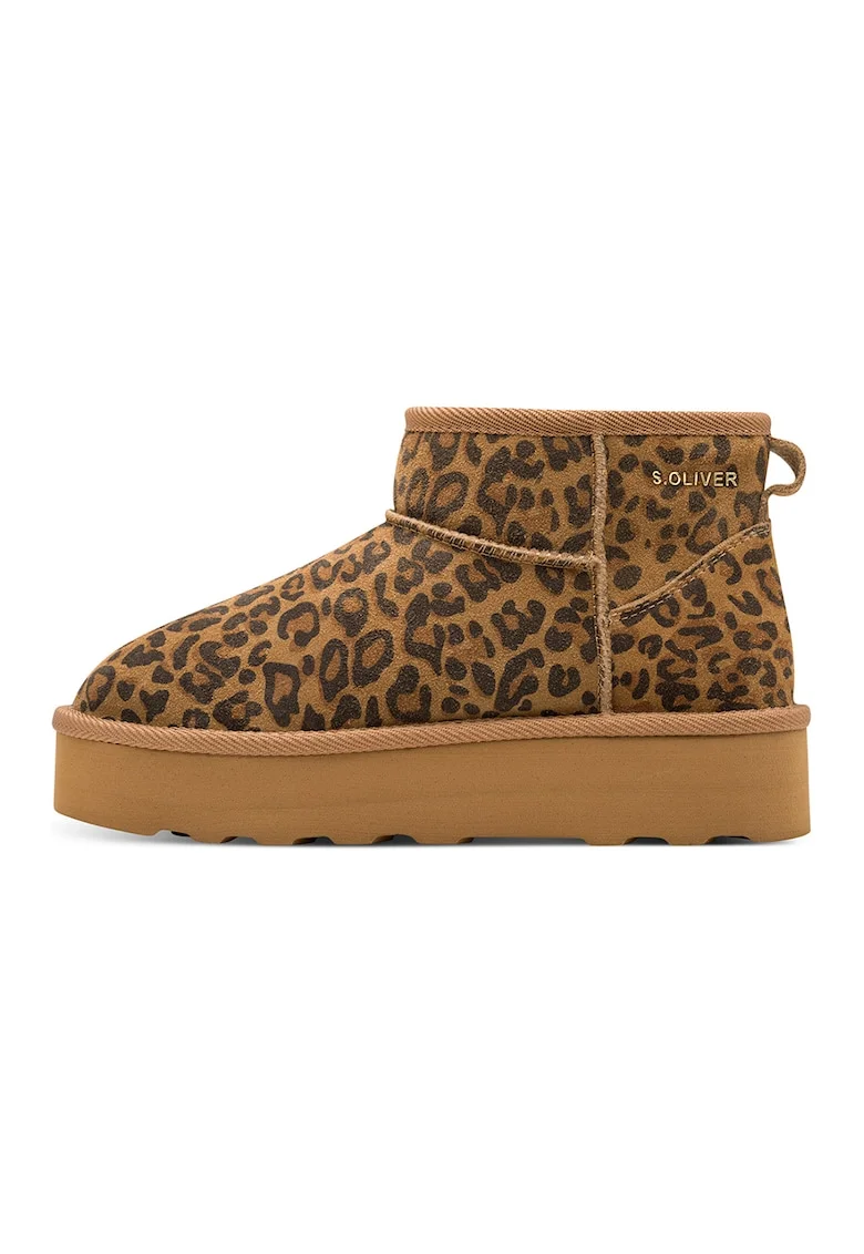 Ghete slip-on de piele intoarsa, Maro