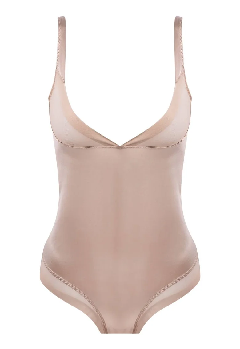 Body dama  Silhouette, bej, material neted, poliamida, pentru femei