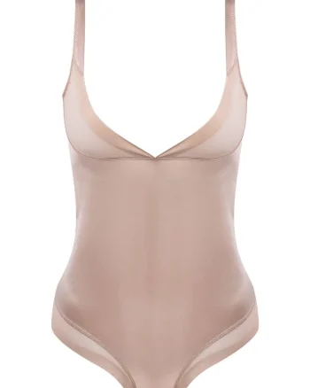 Body dama  Silhouette, bej, material neted, poliamida, pentru femei