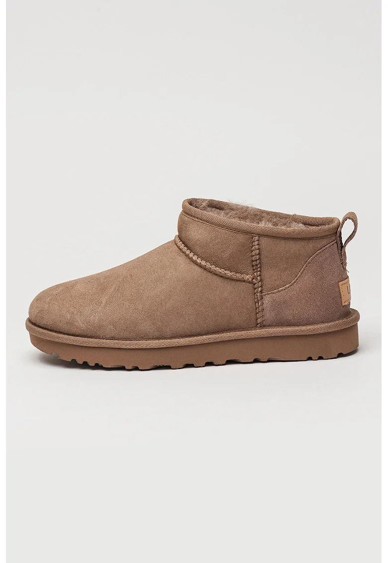 Ghete slip-on de piele intoarsa cu finisaj rezistent la apa Classic Ultra Mini, Maro taupe deschis