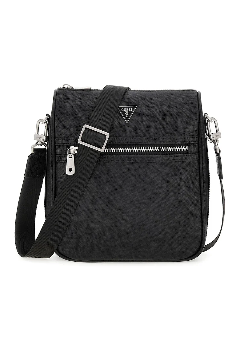 Geanta crossbody din piele ecologica cu bareta ajustabila, Negru