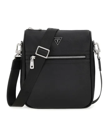 Geanta crossbody din piele ecologica cu bareta ajustabila, Negru