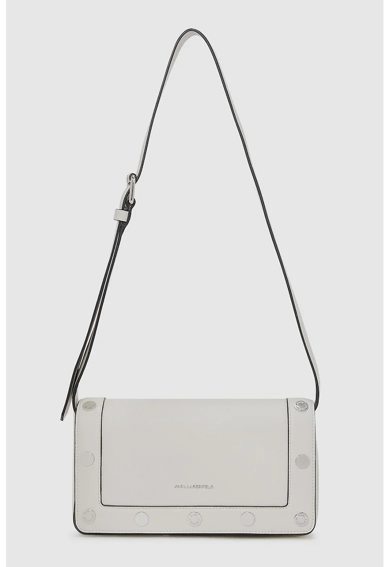 Geanta crossbody din piele ecologica, Alb murdar