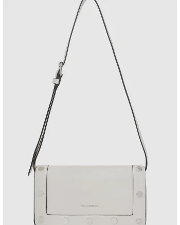 Geanta crossbody din piele ecologica, Alb murdar
