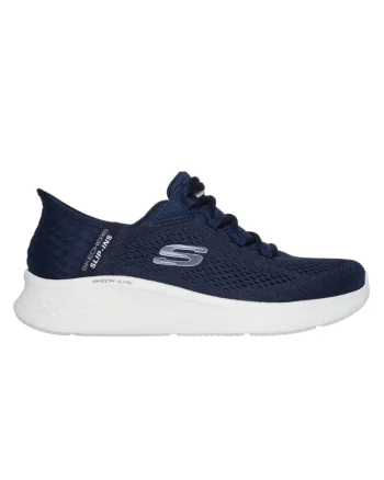 Pantofi sport Slip-Ins de piele ecologica cu sireturi, Bleumarin