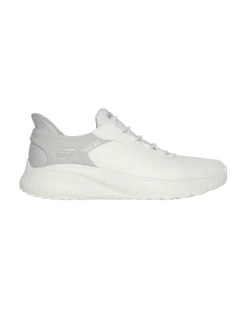 Pantofi sport slip-in din plasa si material sintetic Bobs, Alb murdar