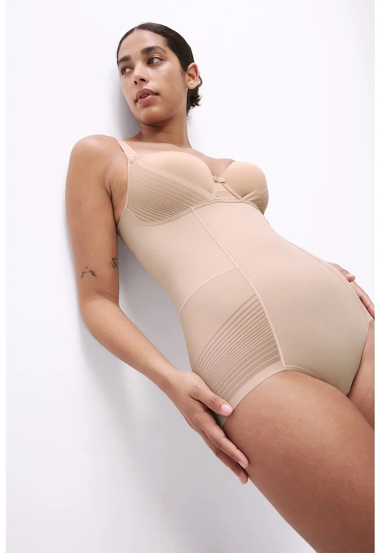 Body modelator cu insertii de plasa, Bej