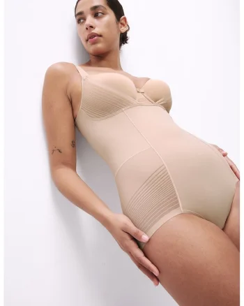 Body modelator cu insertii de plasa, Bej