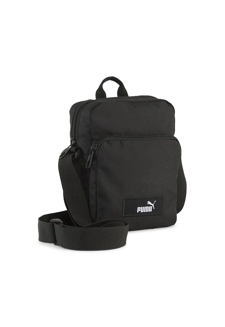Geanta crossbody cu buzunar frontal, Negru