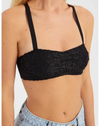 Sutien cu bretele,  decolteu in forma de inima, albastru denim, textil