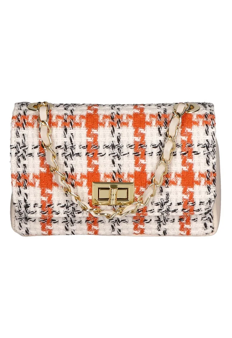 Geanta crossbody cu bareta convertibila, Portocaliu