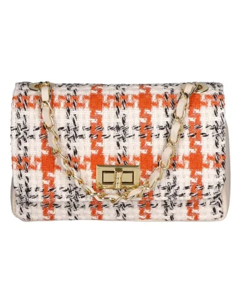 Geanta crossbody cu bareta convertibila, Portocaliu