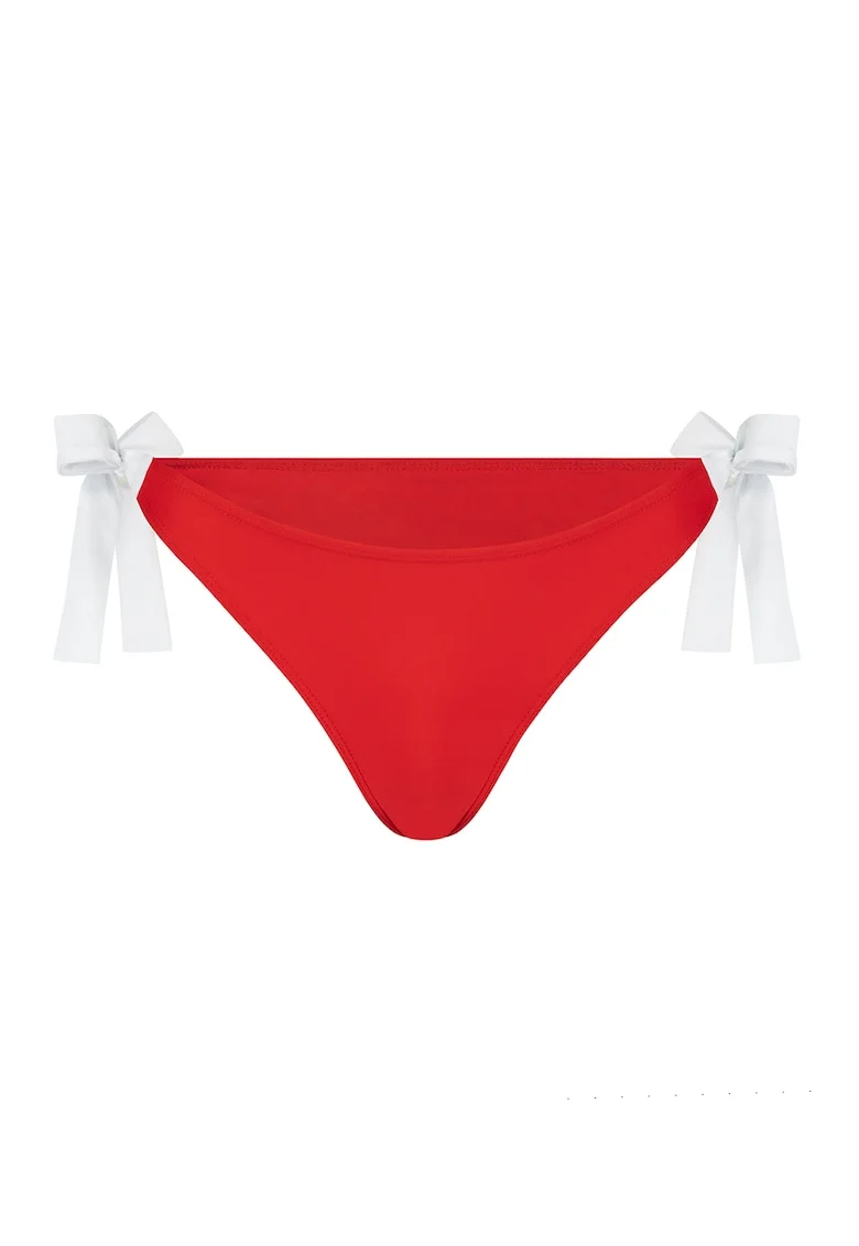 Slip brazilian cu model uni, Alb/Rosu inchis
