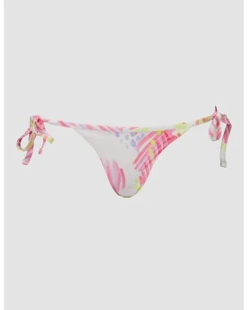 Slip brazilian cu model abstract, Alb/Roz/Verde lime
