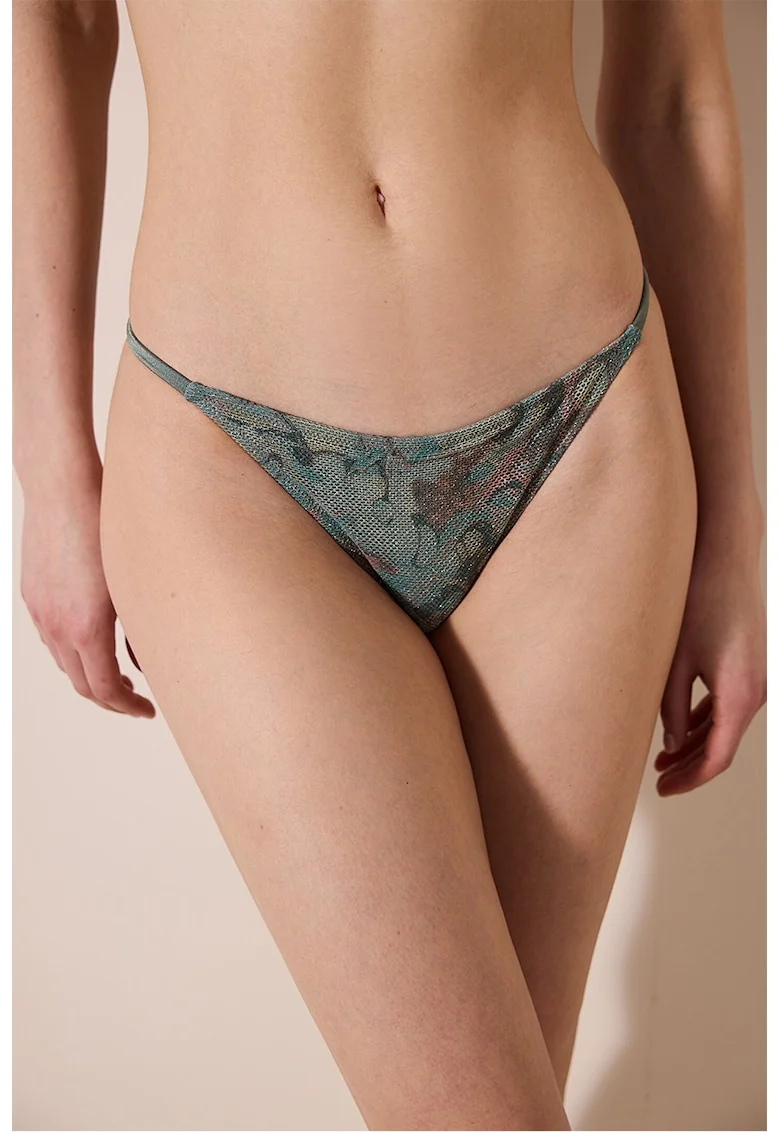 Slip brazilian cu model, Verde inchis