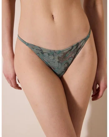 Slip brazilian cu model, Verde inchis