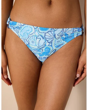 Slip cu imprimeu tropical, Alb/Albastru deschis