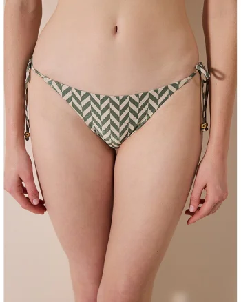 Slip cu model herringbone, Verde inchis/Bej