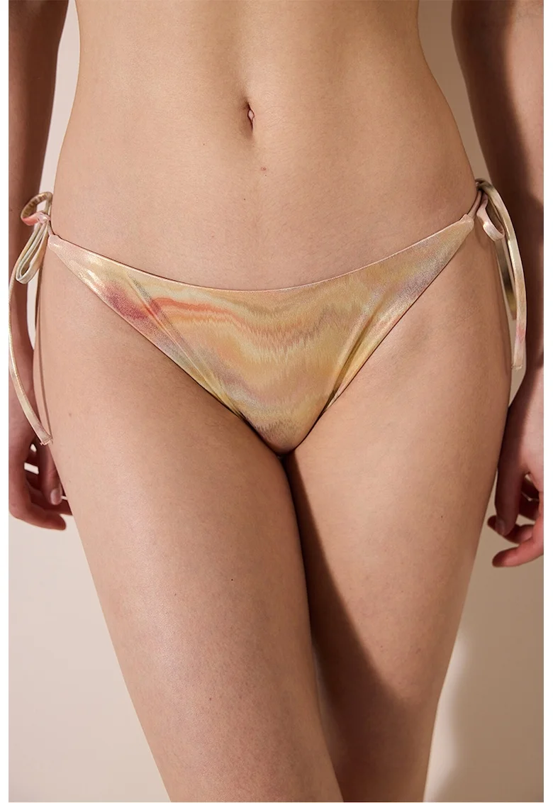 Slip brazilian cu prindere laterala, Auriu