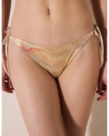 Slip brazilian cu prindere laterala, Auriu