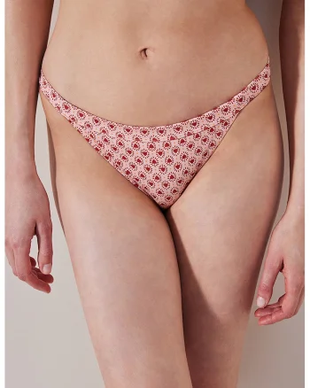 Slip cu model grafic, Roz pastel/Rosu inchis