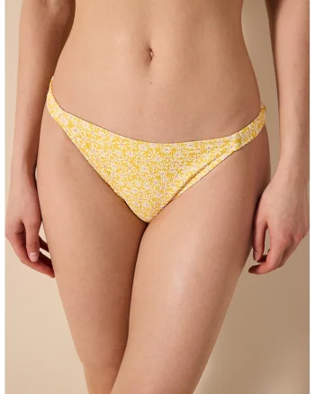 Slip cu imprimeu floral, Alb/Galben/Violet