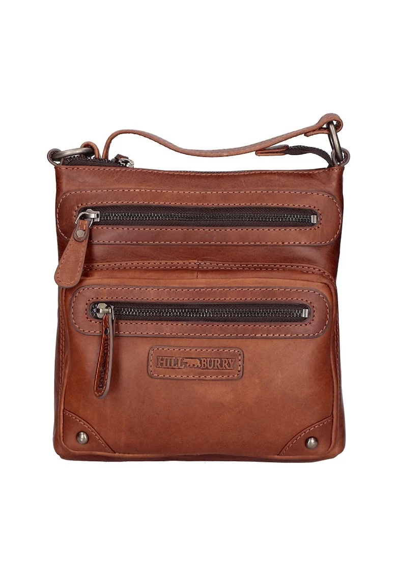 Geanta crossbody de piele, Maro inchis