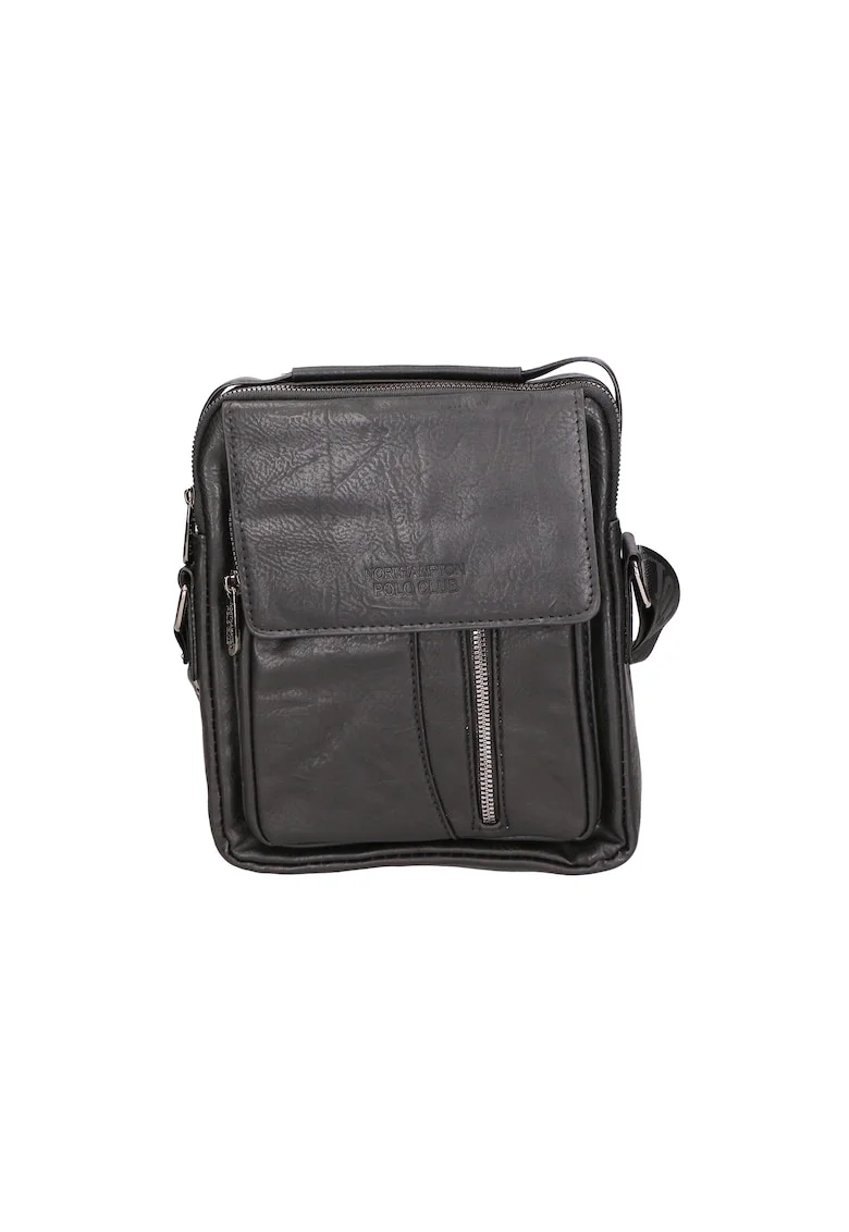 Geanta crossbody de piele ecologica cu barete ajustabile 24507, Negru