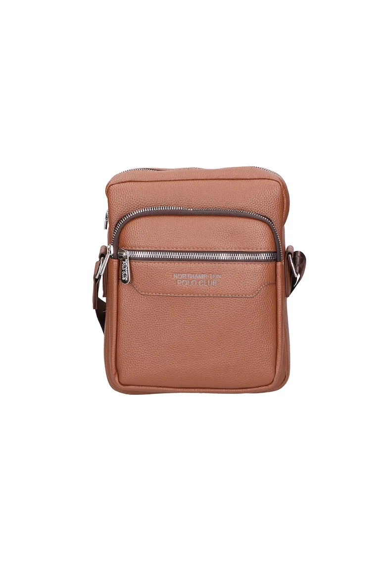 Geanta crossbody de piele ecologica, Maro deschis